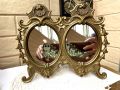 Красиво месингово 2-но огледало от Англия, снимка 1 - Антикварни и старинни предмети - 45543773