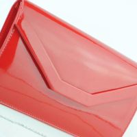 Клъч-официална чанта, лак в червен цвят, снимка 2 - Чанти - 45545184