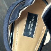 ZARA велурени сандали на висок ток, снимка 2 - Сандали - 45353718