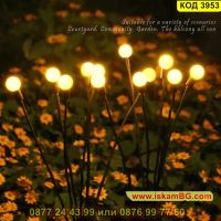 Водоустойчиви декоративни лампички за градина Светулки със соларен панел - КОД 3953, снимка 3 - Лед осветление - 45465238