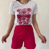 Дамски комплект  Тениска с къси панталони, снимка 3 - Комплекти - 45578928