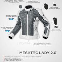 Дамско Текстилно мото яке ADRENALINE MESHTEC 2.0 GREY, снимка 3 - Аксесоари и консумативи - 45675643