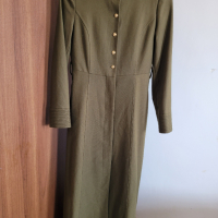 Дълго дамско палто ABACI в тъмно зелен цвят, снимка 8 - Палта, манта - 44953640