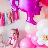 Barbie Барби розов лице кукла фолио фолиев хелий или въздух парти рожден ден, снимка 2 - Други - 45116802