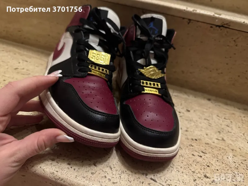 Nike jordan кецове Jordan 1 Mid Maroon Black, снимка 1