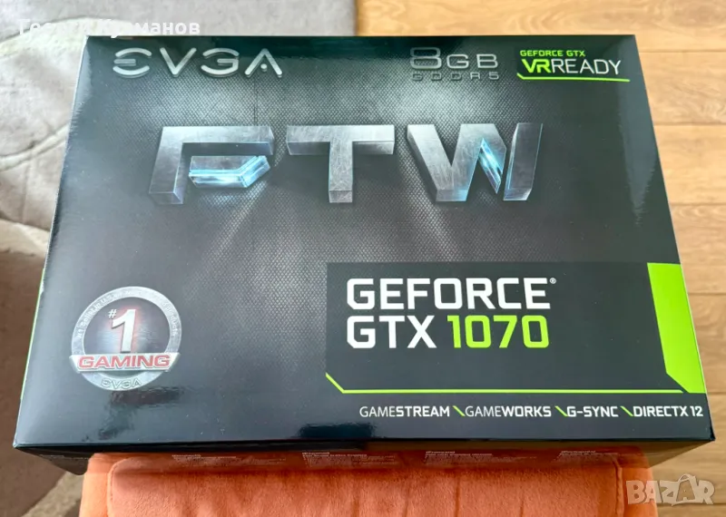 EVGA GeForce GTX 1070 FTW Gaming, 8GB GDDR5, ACX 3.0 & RGB LED, снимка 1