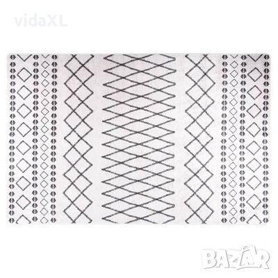 vidaXL Килим, миещ се, 160x230 см, черно и бяло, противоплъзгащ(SKU:337973, снимка 1