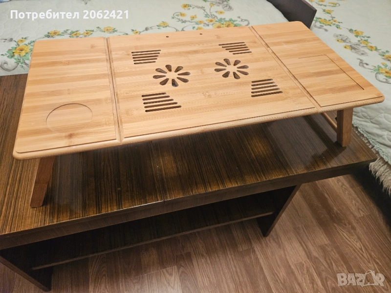 Бамбукова маса за лаптоп, снимка 1