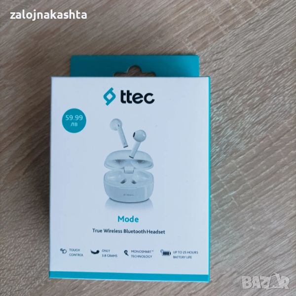 Bluetooth слушалки ttec Mode, TWS, Бели, снимка 1