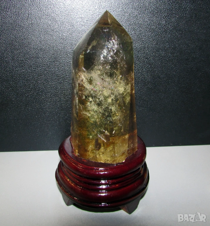 Шип от автентичен прозрачен цитрин с красиво пречупване на светлината подходящ за подарък, снимка 1