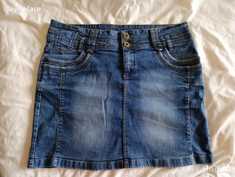 L/XL къса дънкова пола , снимка 1