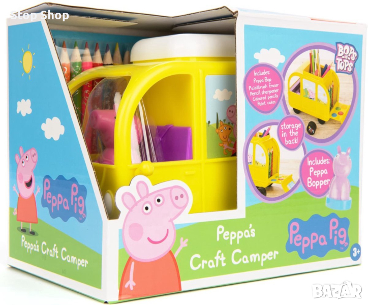 PEPPA PIG - CRAFT CAMPER - ИГРАЧКИ - BOPS N TOPS - ЦВЕТОВЕ - МОЛИВИ - ЦВЕТНИ МОЛИВИ - КОНЕКА - PEPPA, снимка 1