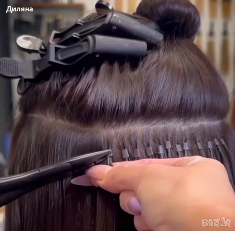 Удължаване и сгъстяване на коса с микро ринг кичури и капси, снимка 1