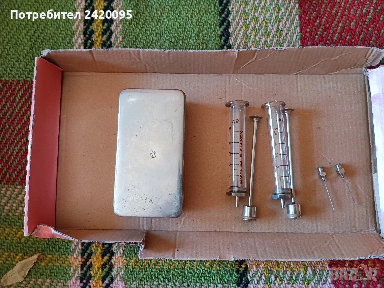  2 броя стъклени спринцовки-25лв, снимка 1