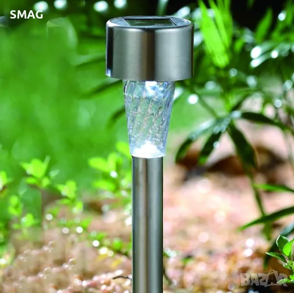 Слънчев фенер лампа сребро 21см S_1123232, снимка 1