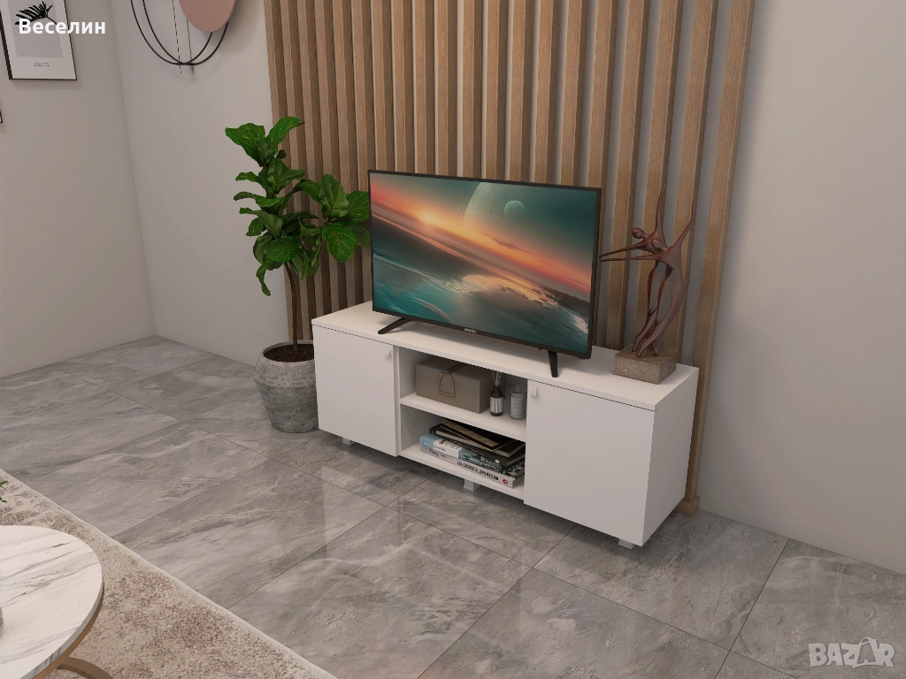 ТВ Шкаф - Бял от 18мм ПДЧ, снимка 1