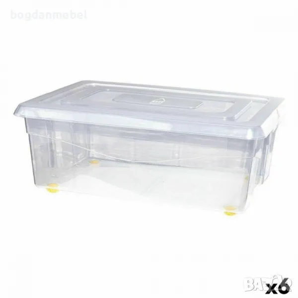 Кутия за Съхранение с Колела С капак 32 L (6 броя), снимка 1