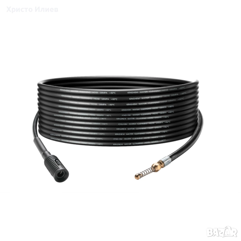 Маркуч за водоструйка за отпушване на канали с дюза 10метра, снимка 1