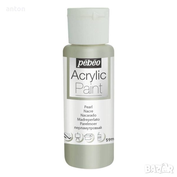 Акрилна боя Pebeo White Pearl Acrylic Craft Paint 59ml, снимка 1