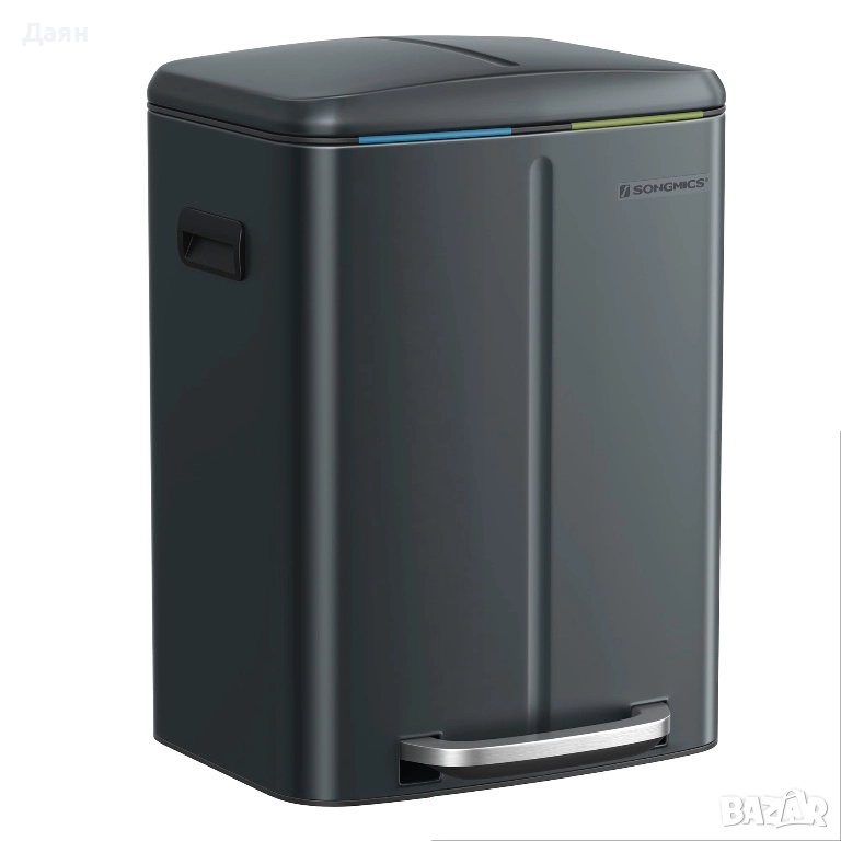 Кош за боклук за разделно събиране 2х20Л SONGMICS, снимка 1