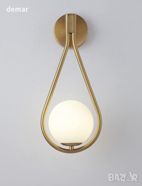 KRIPINC 5W стенна лампа със стъклена топка, златна LED стенна лампа, ретро стенна лампа, снимка 1