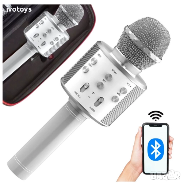 Безжичен микрофон, Bluetooth, FM радио - Код T1047, снимка 1