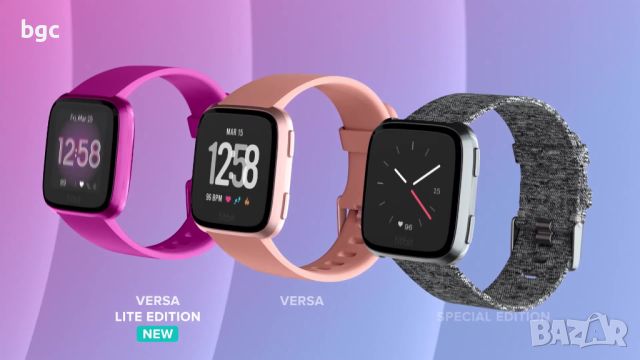 Нов Смарт Часовник Fitbit Versa Lite, Mulberry - 24 месеца гаранция, снимка 4 - Смарт часовници - 46455534