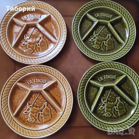 Керамични чинии за фондю Франция, снимка 7 - Чинии - 52041019