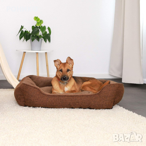 Легло за куче LIONTO  70 x 60 см Кафяв цвят, снимка 2 - За кучета - 45060218