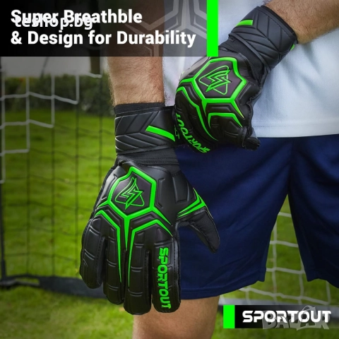 Вратарски ръкавици SPORTOUT дишащи 4 мм латекс, снимка 2 - Футбол - 52185211