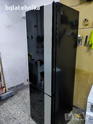 черен хладилник с отделен фризер , снимка 12 - Хладилници - 49936387