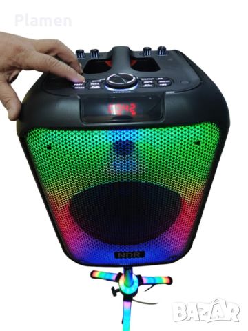 Bluetooh Karaoke Speaker NDR 102B - Красив LED високоговорител със 7 режима; 2 години гаранция, снимка 1 - Тонколони - 45304325