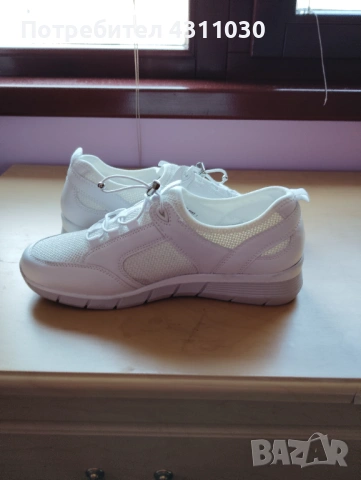 Бели обувки от естествена кожа и текстил 40 номер, снимка 5 - Дамски ежедневни обувки - 54223748