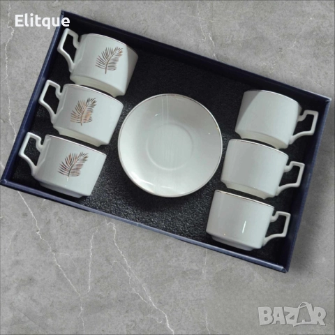 Луксозен олекотен  порцеланов комплект от 12 части, за вашия изискан стил . В два размера: Голям и м, снимка 4 - Чаши - 52894859