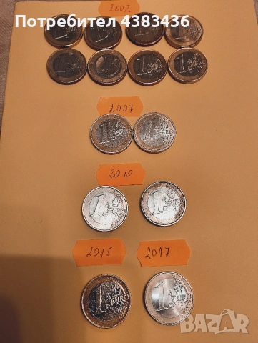 монети от 1 евро, снимка 2 - Нумизматика и бонистика - 53169225