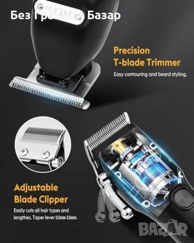 Нов Електрически тример с дисплей, тих мотор, за коса тяло мъже брада, снимка 3 - Тримери - 50294455