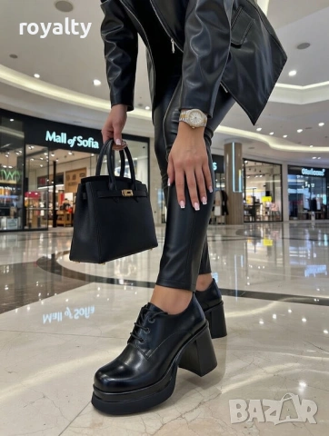 Обувки на ток - черна лъскава кожа, снимка 5 - Дамски обувки на ток - 54029509