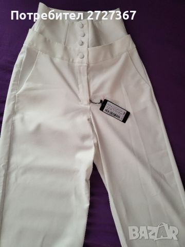 Елегантен бял панталон, снимка 2 - Панталони - 45319834