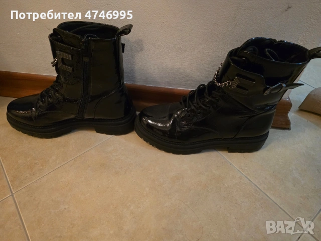 топли и удобни лачени боти 37 размер, снимка 3 - Дамски боти - 53978868