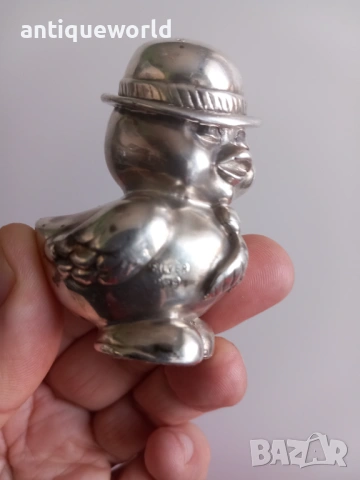 Сребърна Статуетка,Фигурка Пате,76гр Сребро 999, снимка 7 - Антикварни и старинни предмети - 53642634
