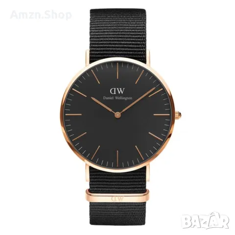 Часовник Daniel Wellington Classic Black 40 mm DW00100148 черна найлонова каишка, снимка 1 - Други - 47010729