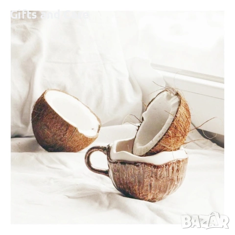 Чаша с форма на кокос, снимка 2 - Чаши - 53489021