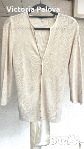 Дизайнерска копринена жилетка APART с пандели ( ленти) отзад, снимка 11 - Жилетки - 53225647