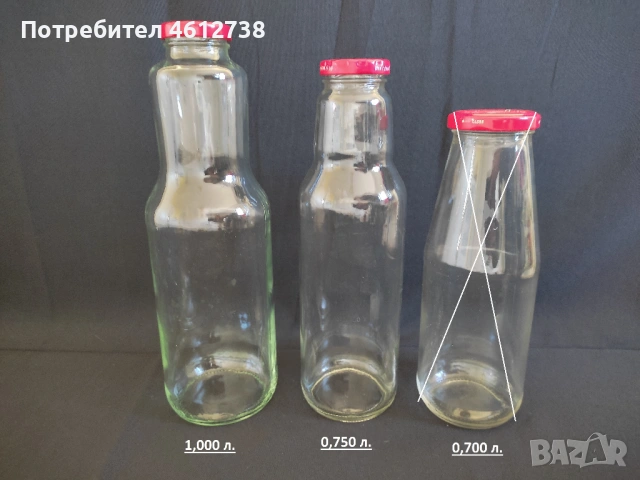 Стъклени бутилки, буркани и капачки, снимка 2 - Други - 51943446