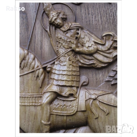 Дърворезба Икона Свети Георги, снимка 3 - Икони - 52534033