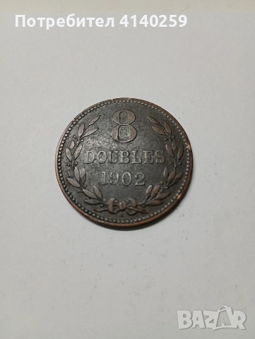 ОСТРОВ ГЪРНЗИ 8 ДУБЪЛА 1902 Г 