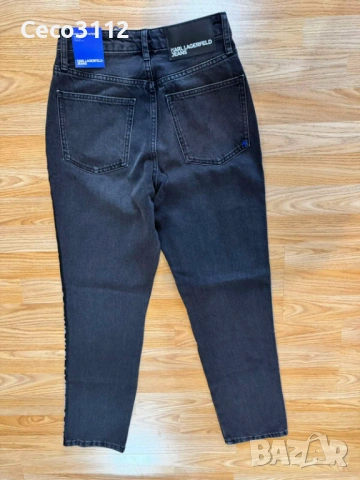 Дамски дънки KARL LAGERFELD JEANS – висока талия, с лого, снимка 3 - Дънки - 53095827