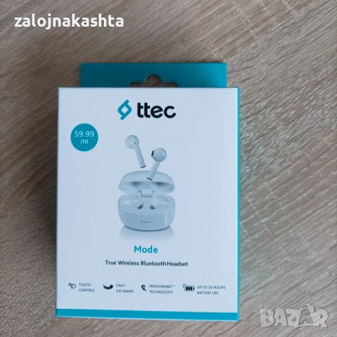 Bluetooth слушалки ttec Mode, TWS, Бели, снимка 1 - Bluetooth слушалки - 45728762
