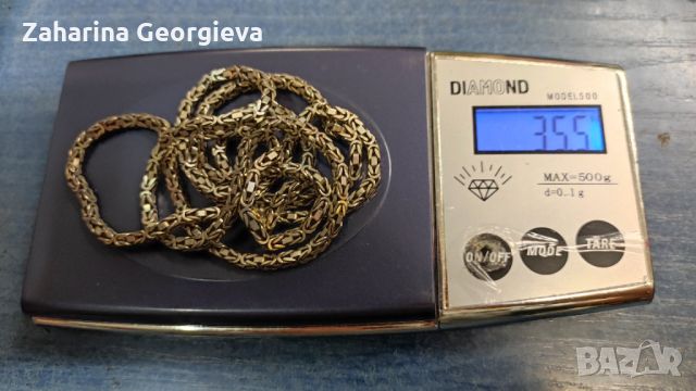 Сребърен ланец , снимка 4 - Колиета, медальони, синджири - 45819413