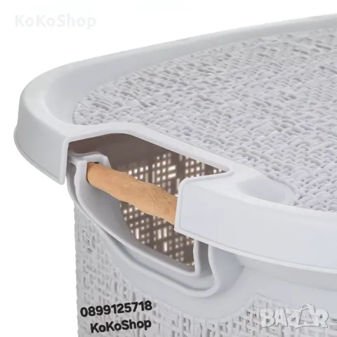 Кош за пране-46x37x57.5 см./ сив кош за пране/пластмасов кош за пране, снимка 3 - Други стоки за дома - 50322162
